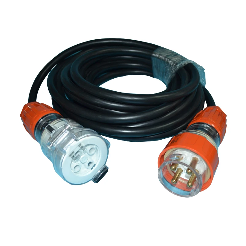 australian heavy duty flexible rubber PVC cable with industrial plugs, Australian certified extension cable with outdoor plugs