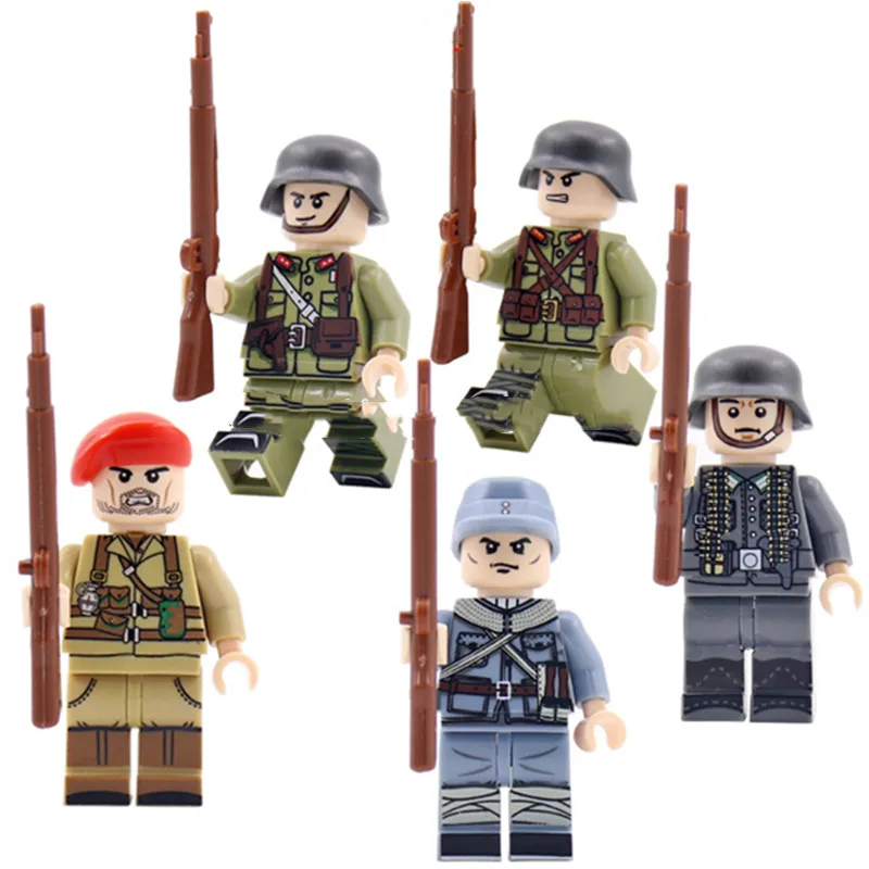 Factory Price 98k Soldier WW2 Soldiers Accessories Army Arms Military Weapon Pack Building Blocks Brick Sets Toys