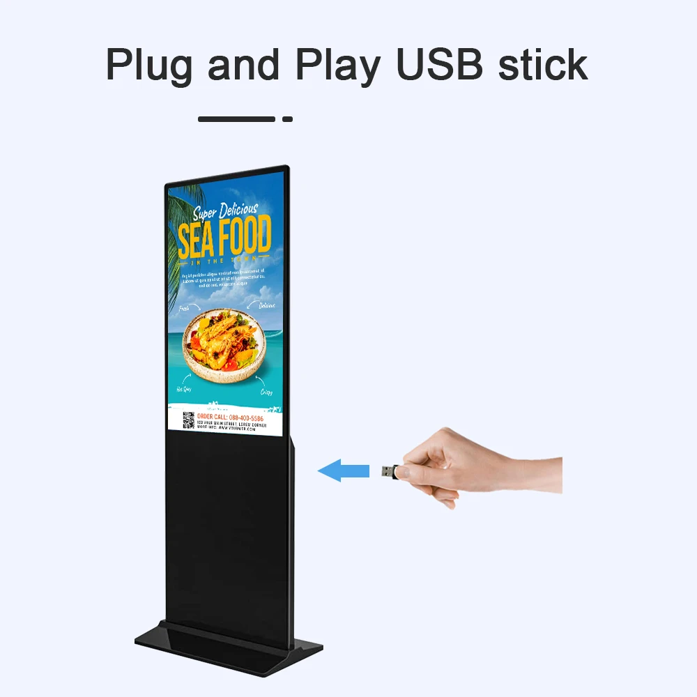 Vertical Floor standing 49 Inch no touch screen Android OS advertising Lcd Digital Signage display kiosk