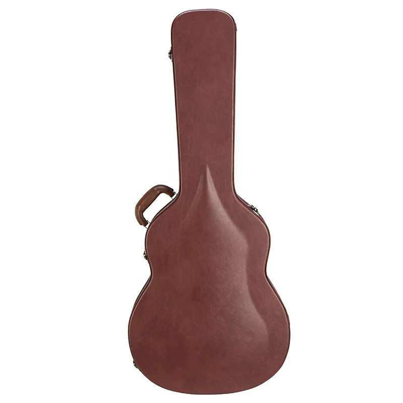Factory Direct Sale Moisture-proof Domed Top Leather Wooden Jumbo Guitar Hard Instrument Case