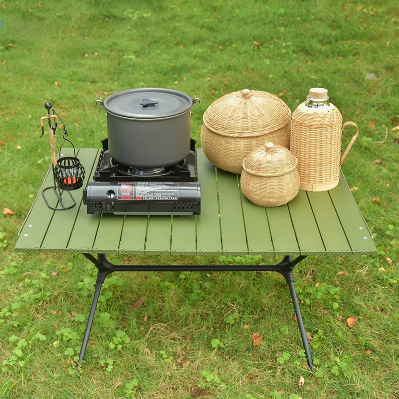 Modern aluminum alloy outdoor picnic table Factory wholesale aluminum alloy folding storage Portable picnic camping table