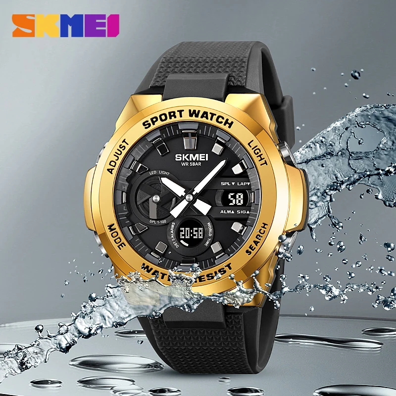 SKMEI 2105  multi-functional digital watch outdoor sports trendy watch with dual movement reloj digital