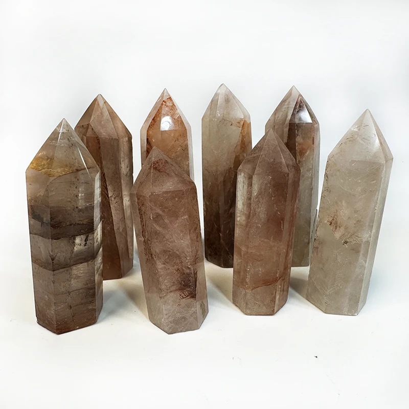 Wholesale Natural crystal high quality red fire quartz tower polished red fire quartz point wand for healing stone