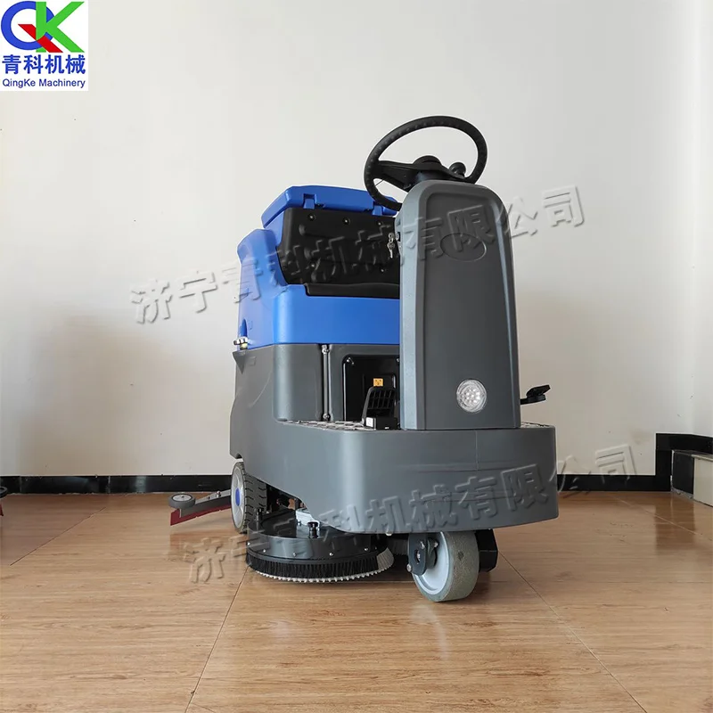 Driving scrubber truck industrial factory with mopping machine supermarket property garage electric industrial scrubbers