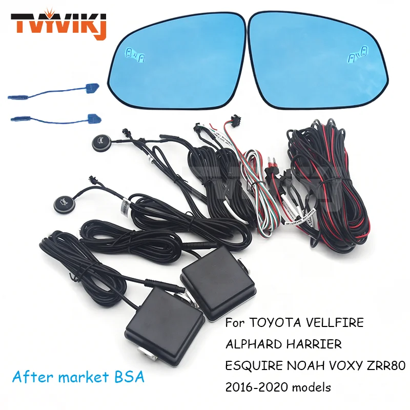 Side Rearview Mirror Blue Glass Lens blind spot assist For TOYOTA VELLFIRE ALPHARD HARRIER ESQUIRE NOAH VOXY ZRR80 2016-2020