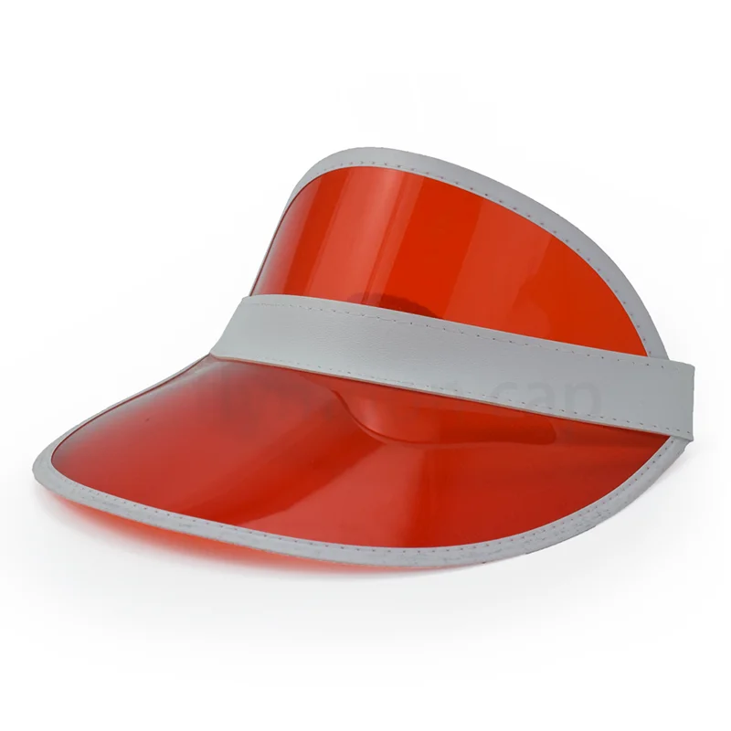 Promotion Advertising Tuorist Team Custom Logo Beach Sun Visor Hats Summer UV Protection Plastic PVC outdoor empty top caps