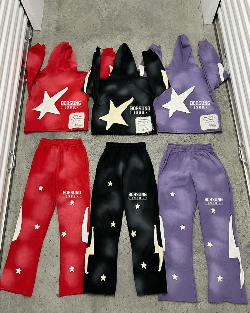 Custom Unisex Sweatsuit 2 Piece Set Jogging Suits Wholesale Winter Fleece Sports Sweatpants And Hoodie Set Tracksuits For Men