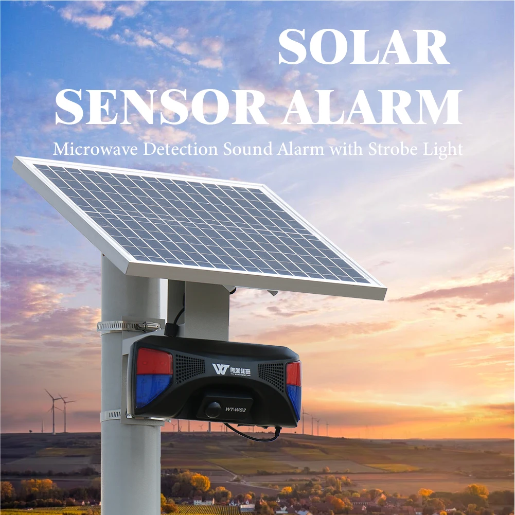 Smart Outdoor Solar Alarm Infrared Human Alarm Sensor Motion Wireless Home Security Fence Perimeter System Alarm