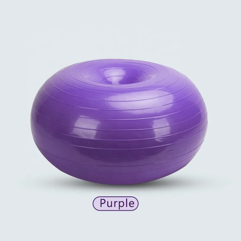 Hot Selling 50cm Exercise Yoga Ball PVC Pink Doughnut Shape Yoga Balls Balance Trainer Thicken Anti-Explosion Inflatable Seating