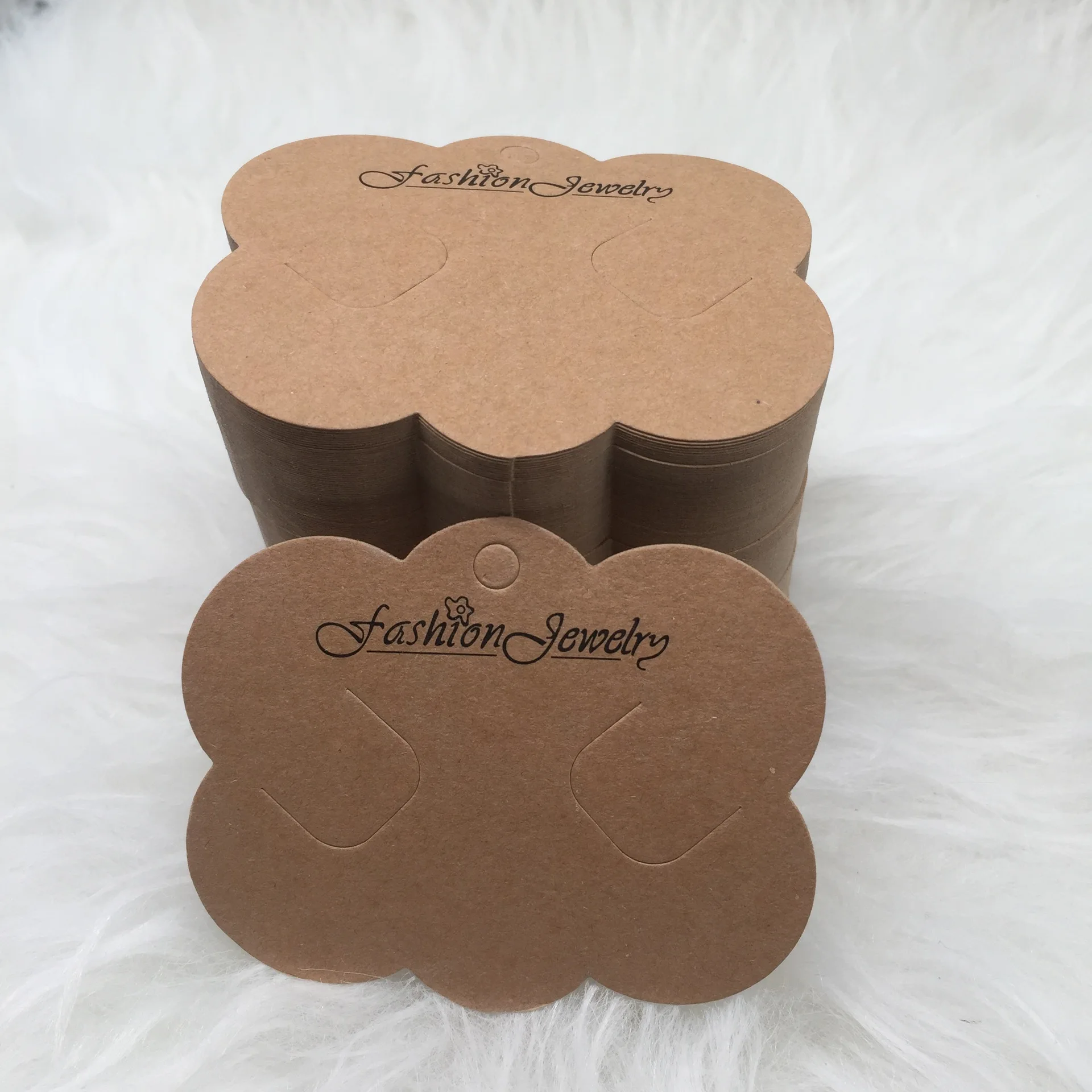 Custom jewelry display cards self-seal bags cards holder blank kraft paper tags for DIY ear studs jewelry display