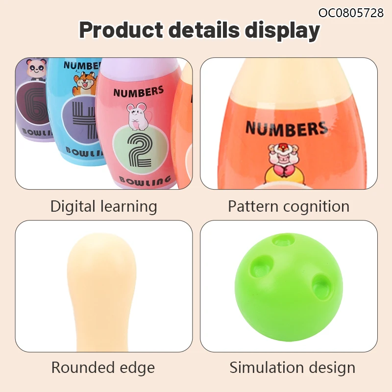 Interesting outdoor indoor mini sport game toy plastic bowling set for kids
