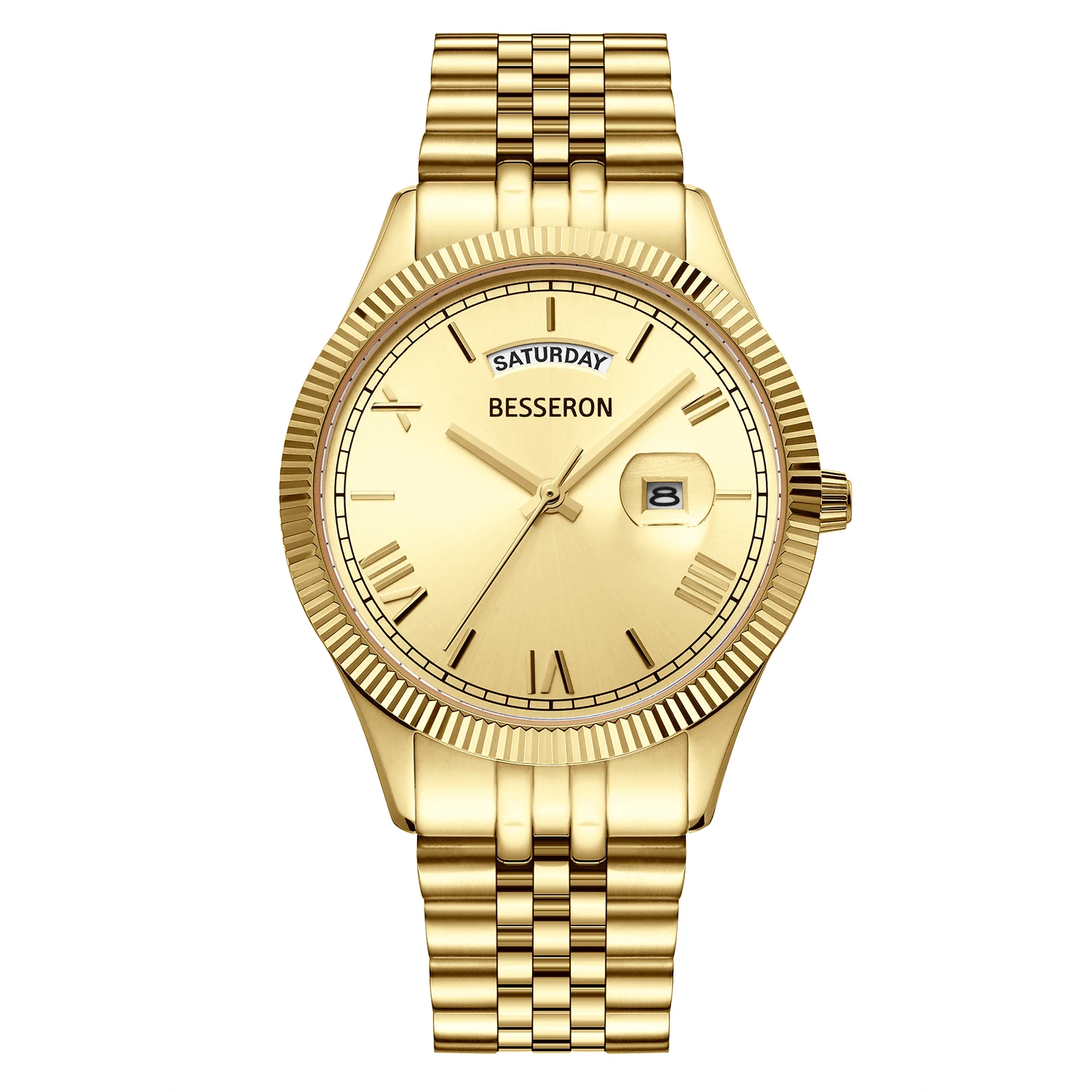 China Manufacturer New Wristwatches with Weekly Date Custom Logo Sapphire Glass 5 ATM Waterproof Japan Movement Quartz Watch