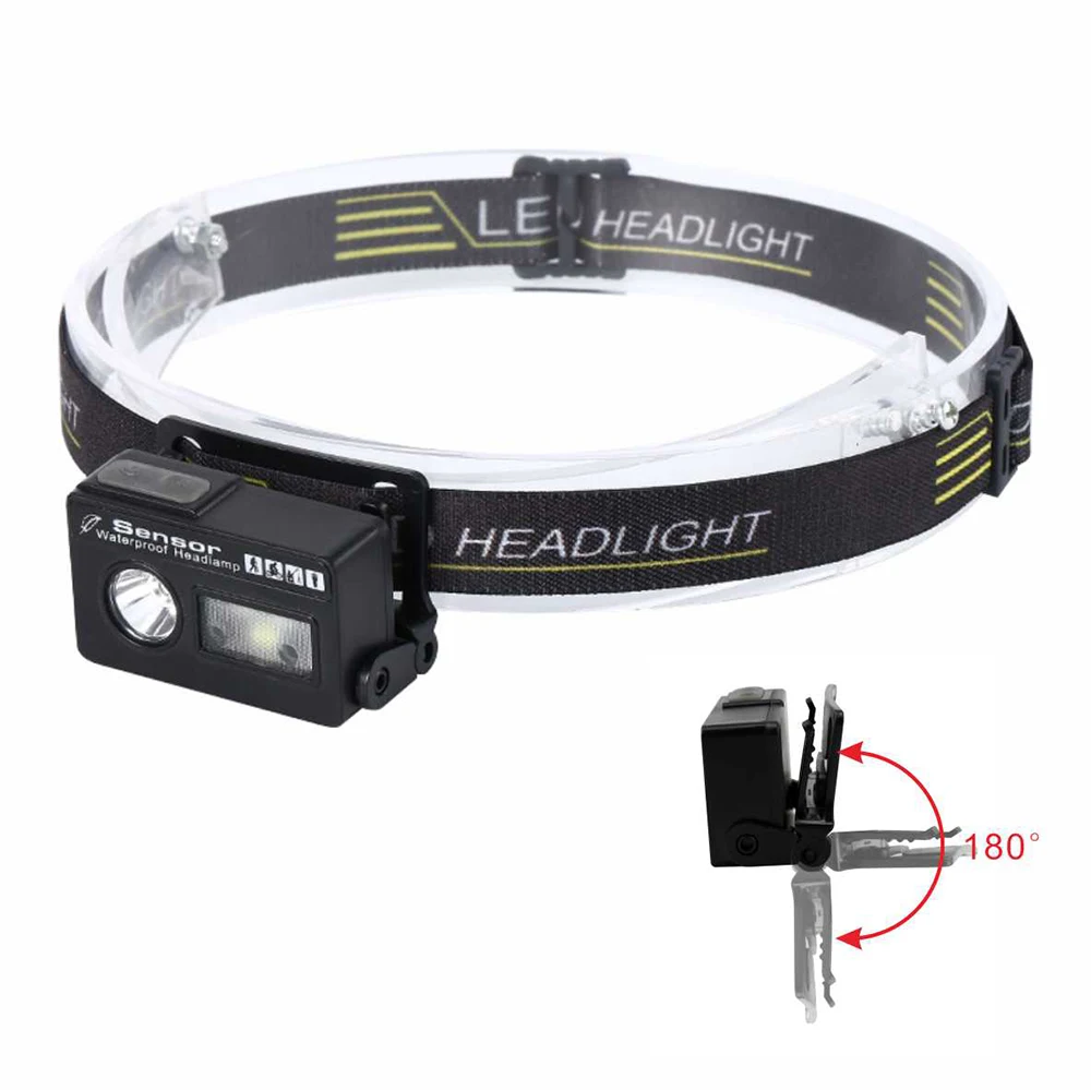 High Power Head Torch For Hunting Fishing Running 5 Modes Motion Sensor Head Lights Rechargeable LED Headlamp