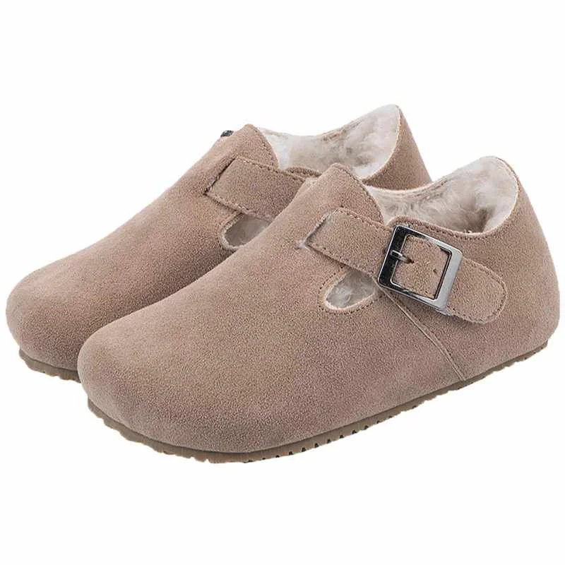 Зимняя теплая Детская меховая обувь, новая нескользящая Мягкая подошва, мужская и женская утолщенная детская обувь