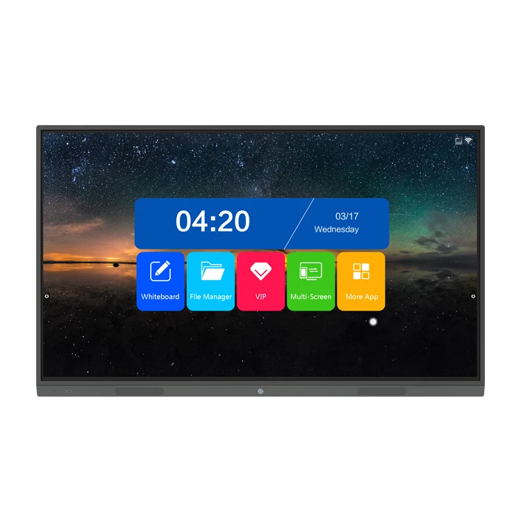 55inch multi screen mirroring 4K Android interactive smart whiteboard with mobile stand