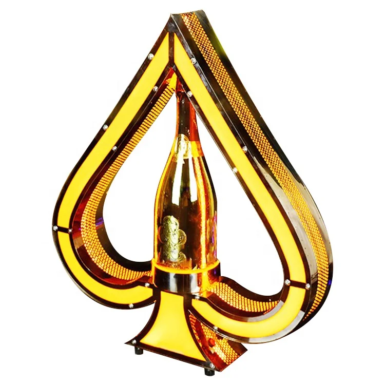 Miami LIV SOHO Friday nightclub bar ace of spade led bottle glorifier acrylic vip champagnes bottle display presenter
