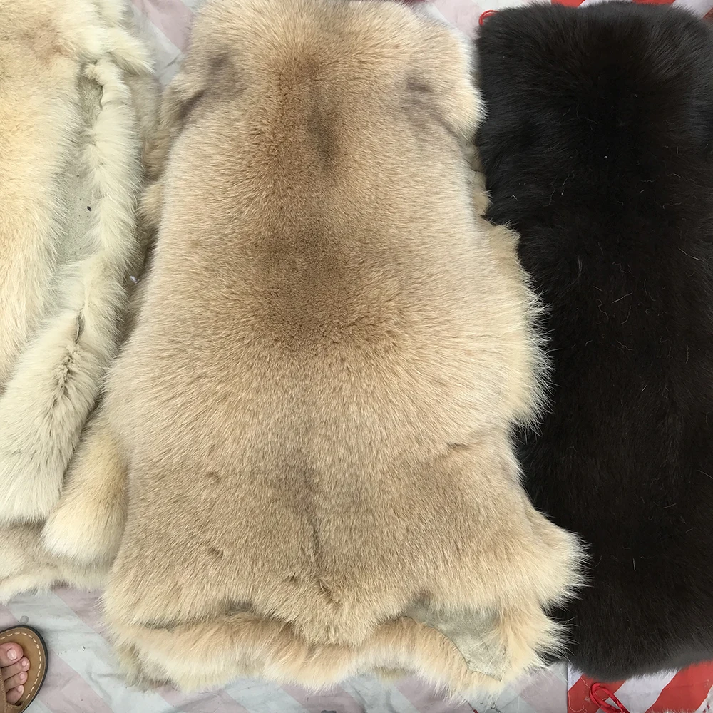 Genuine Fox Fur Pelt Large size Dyed Fox Fur Real Fox Fur Material for DIY crafts DIY