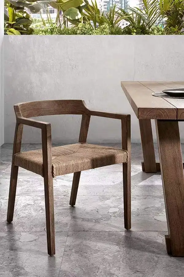 Good Design wishbone solid ash president dining wood restaurant chair with braided rope seat