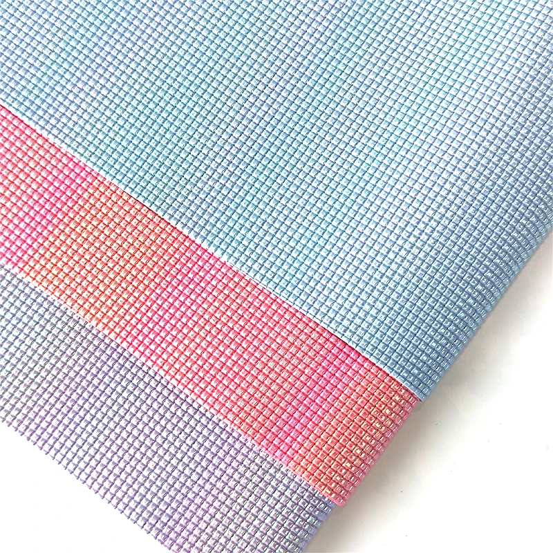 Wholesale Rainbow Small Square Embossed Faux Leather For Making Bags, Shoes, Crafts  Pu Leather