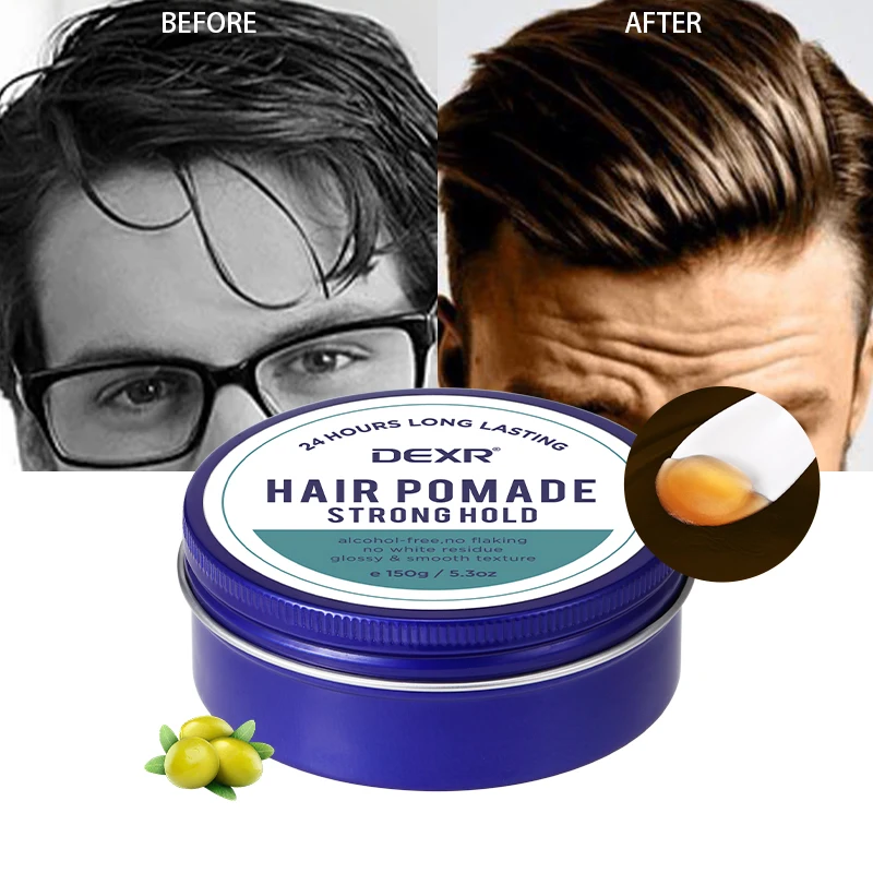 Customized brand vitamins care 150g hair styling wax alcohol-free no stiff men high shine hair pomade