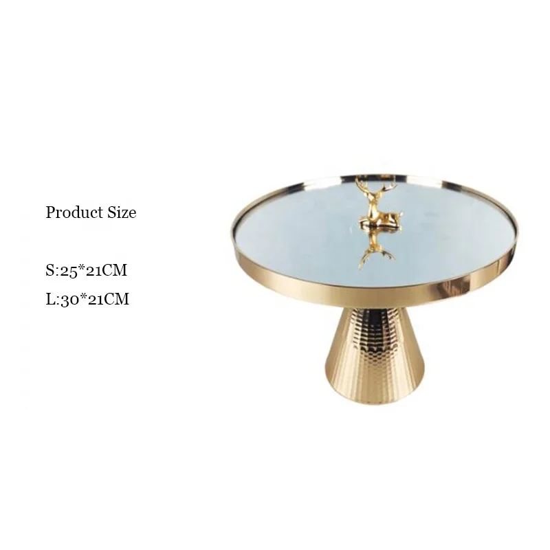 Mirror Cake Stand Set Round Plate mirror Tray for Wedding Birthday Party Decoration