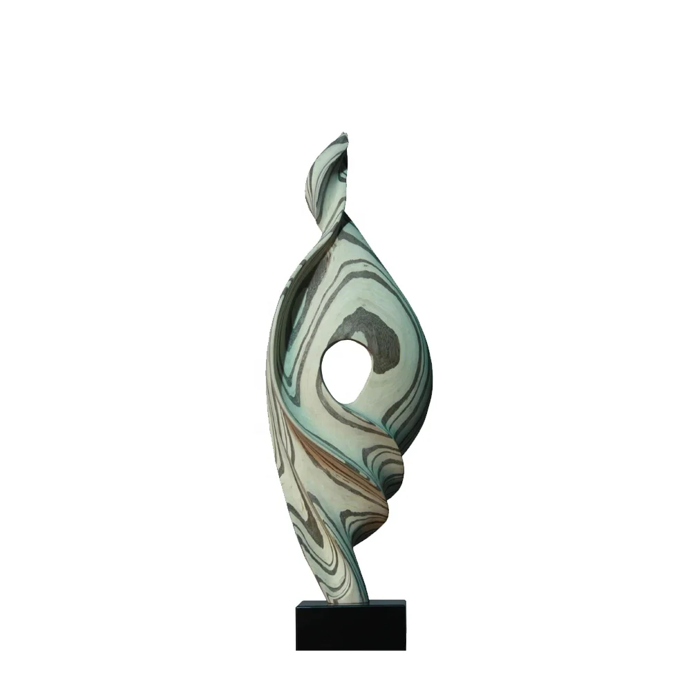 Abstract interior table top decor wood carving sculpture for great interior design ideas made best factory wholesale