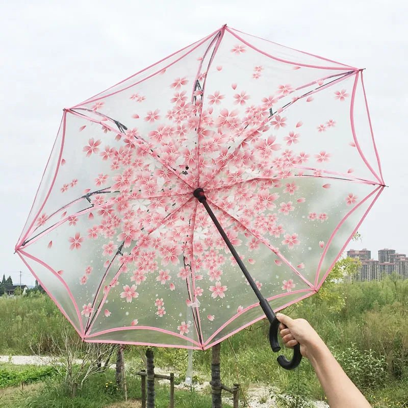 Высококачественный перевернутый обратный переработанный пластиковый Зонт от дождя прозрачный зонт