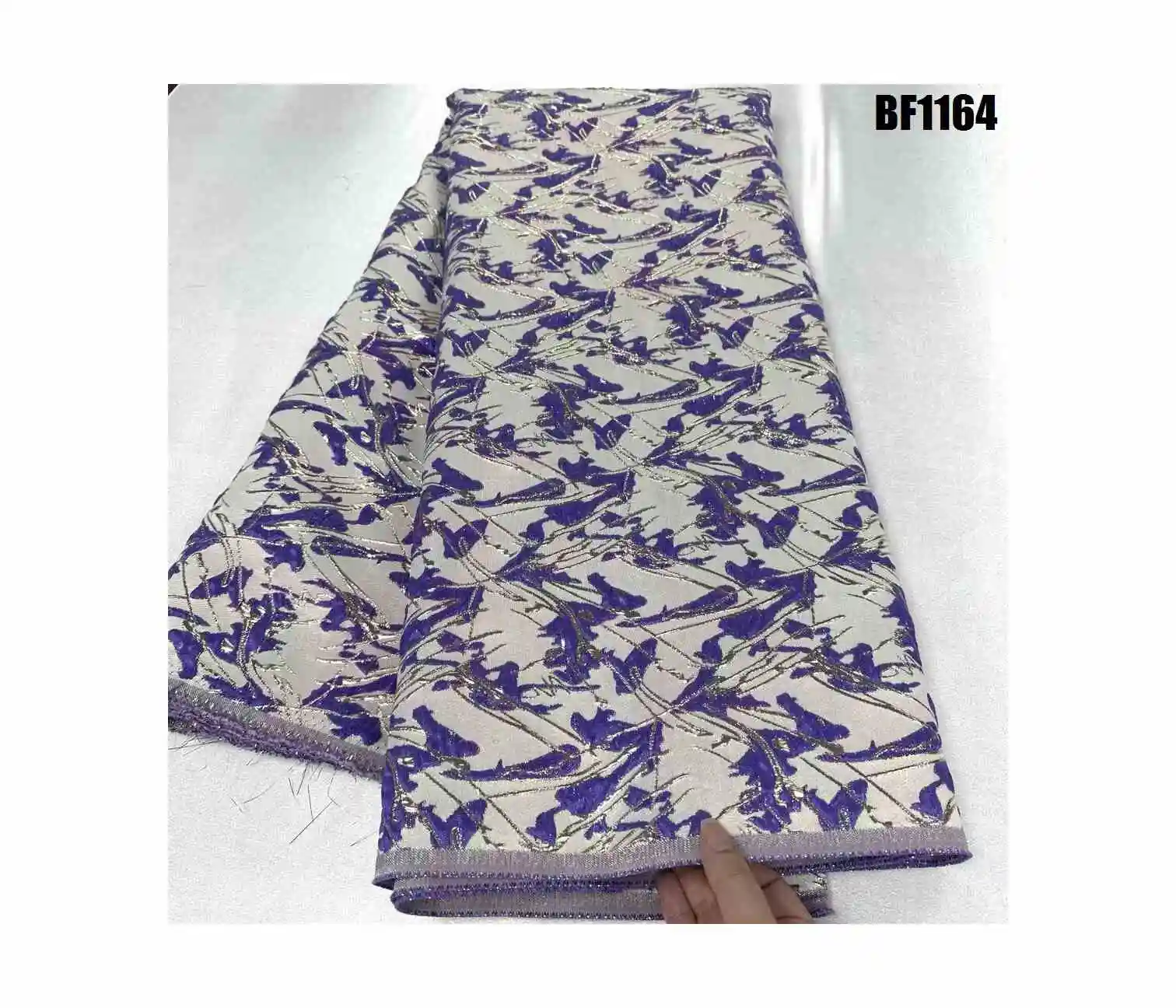 dress and scarf Jacquard Brocade  mh embroidery thread clothe material  fabric for party