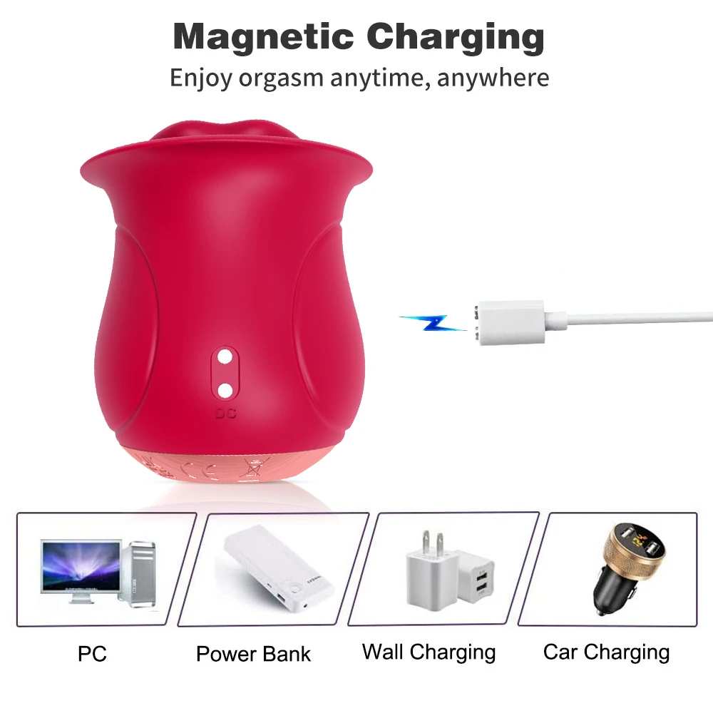 LOVE Newly waterproof Magic Lips Rose Biting Sucking Licking Ladies Rose Toy Stimulator Suction Purple Ladies Rose toy For Women