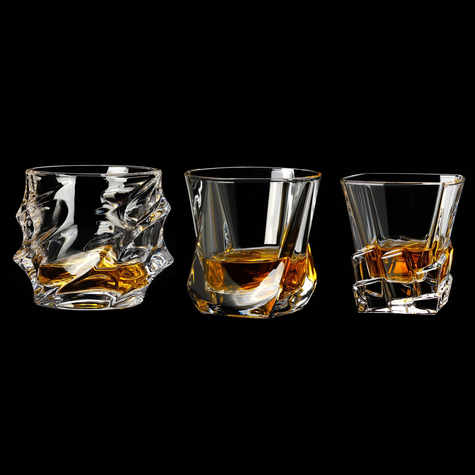 200ml 250ml 300ml Embossed Stemless Clear Lead-free Whiskey Drinking Glasses for Home Bar Restaurant Shot Glass Mug