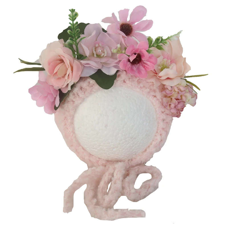 Baby Girl Lovely Flower Bonnet Vintage Newborn Baby Flower Bonnet Photography Props Baby Bonnet Photo Prop