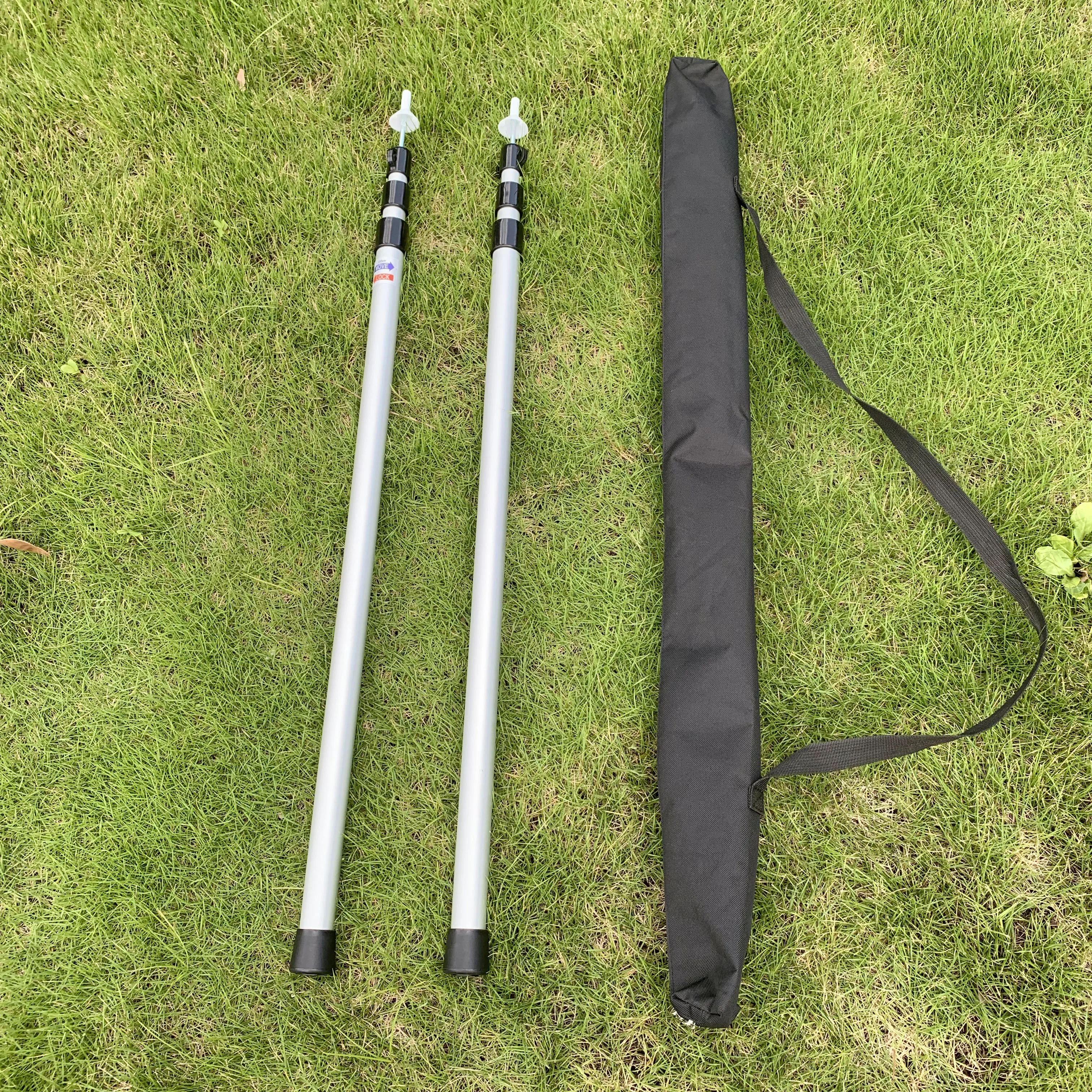 230cm Red And Black Anodizing Color Telescopic Awning Tent Pole With Carry Bag