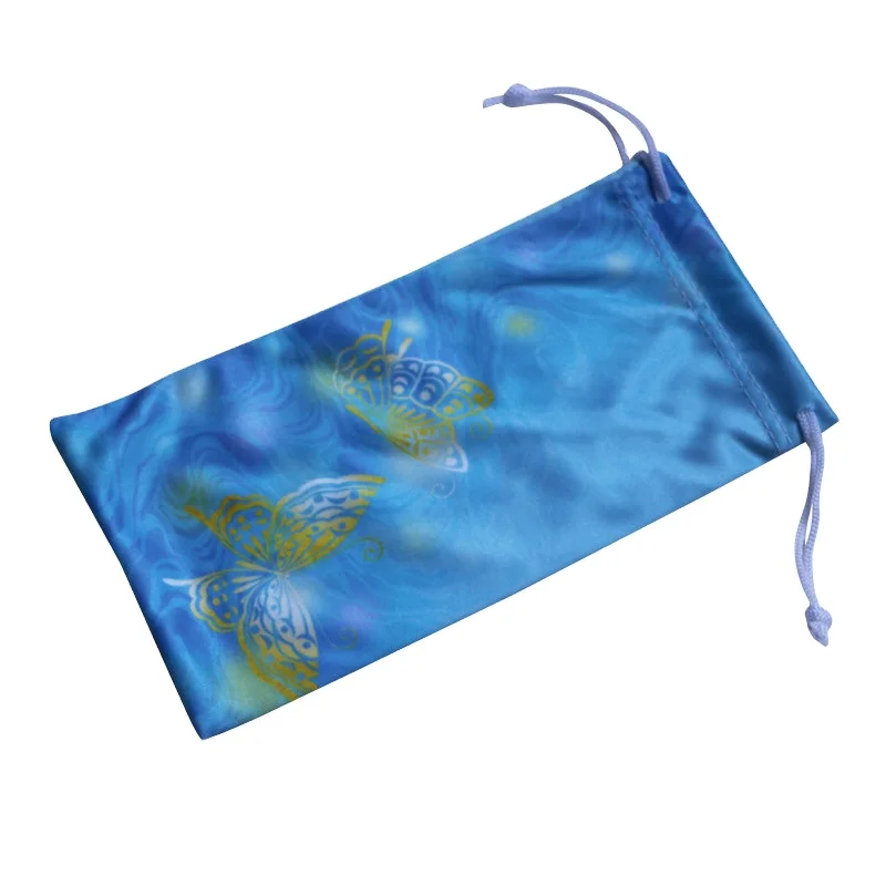 Custom Logo Printed Microfiber  Drawstring Pouch Jewelry Pouch