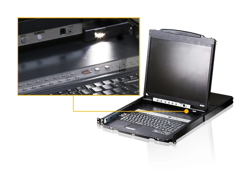 ATEN 16-Port PS/2-USB VGA 19-inch dual-rail LCD KVM Switch  CL5816 ATA