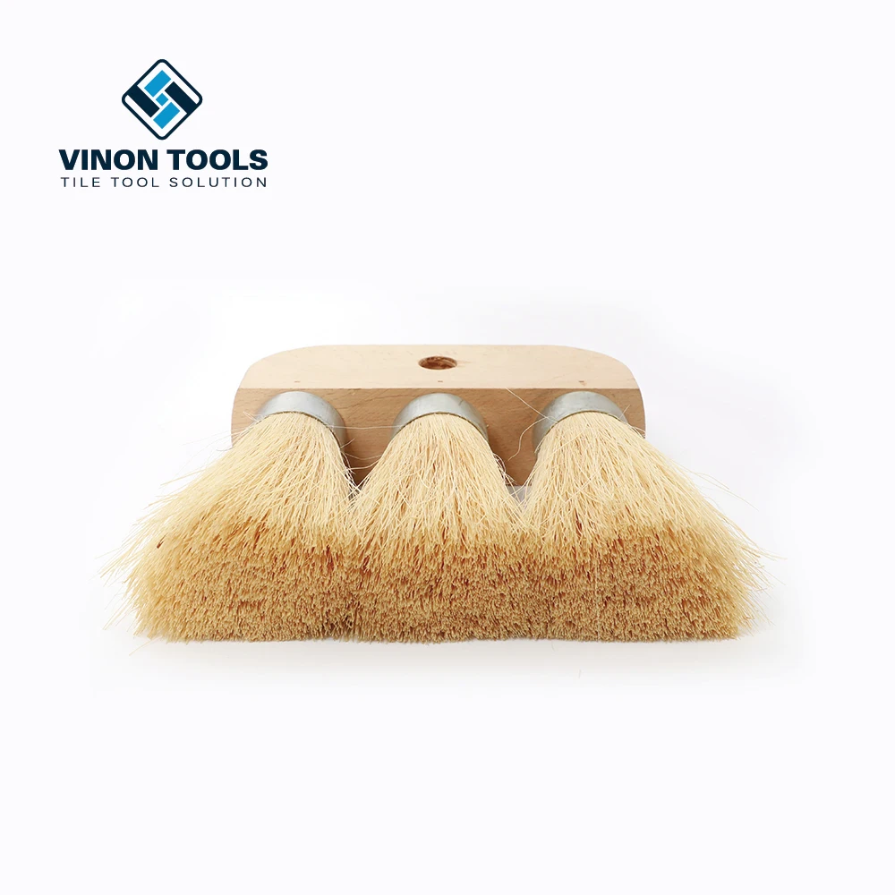 wood block Stiff natural fiber Brush Roof Applicators 3-Knot Roof Brush White Tampico Fiber