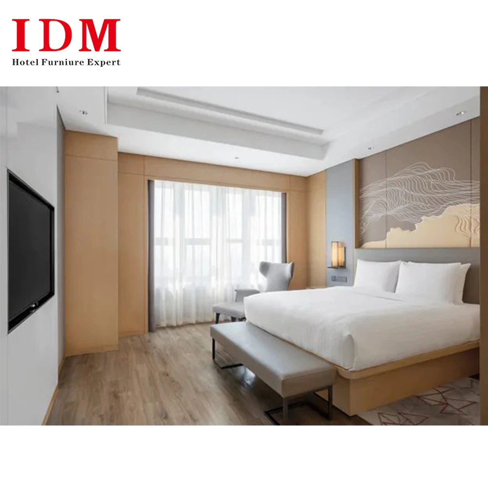 Factory Sales Apartment Furniture Customization Solid Wood Frame Hotel Bedroom Furniture