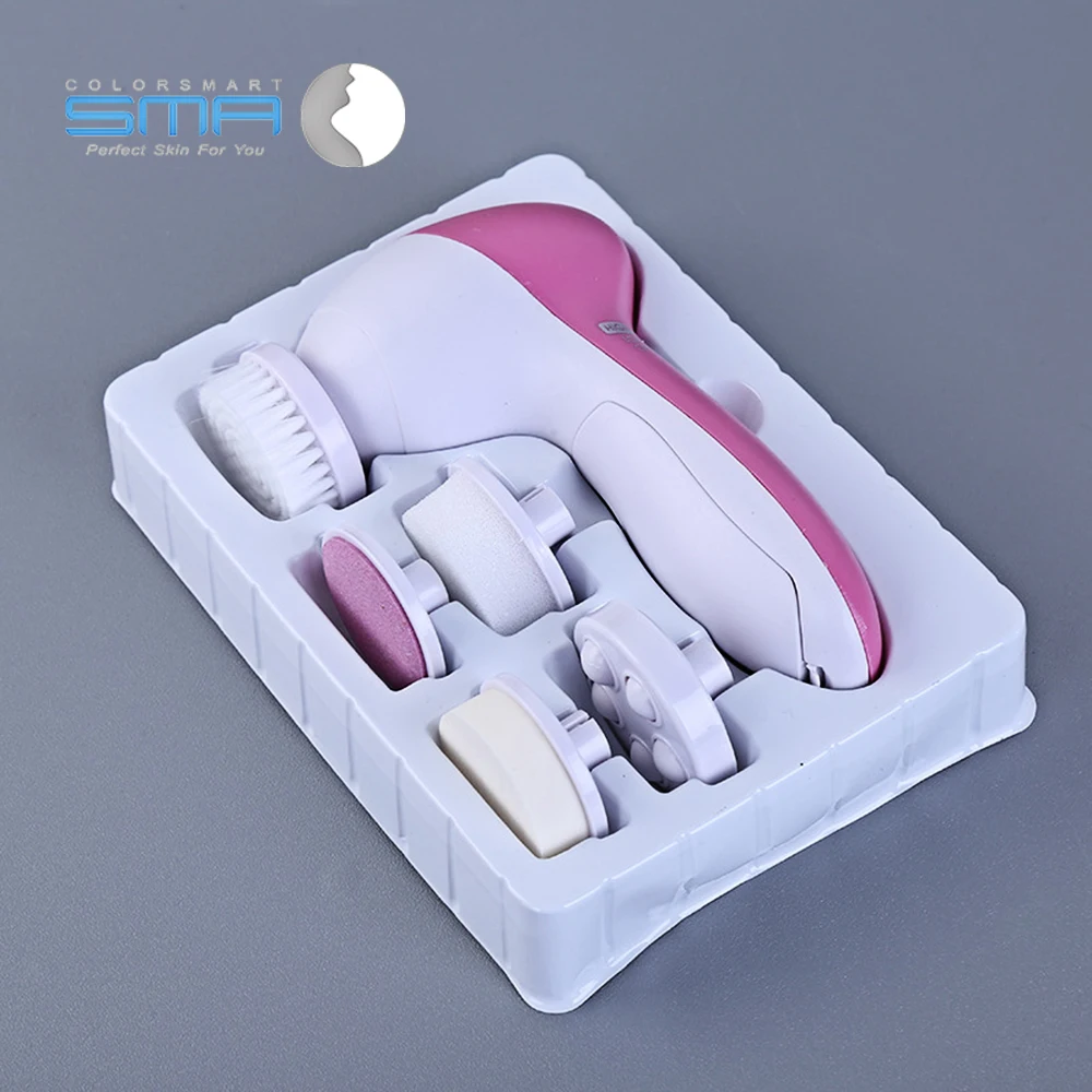 Hot Sale 5 in 1 Skin Face Deep Wash Cleanser Massager Electric Face Cleansing Brush