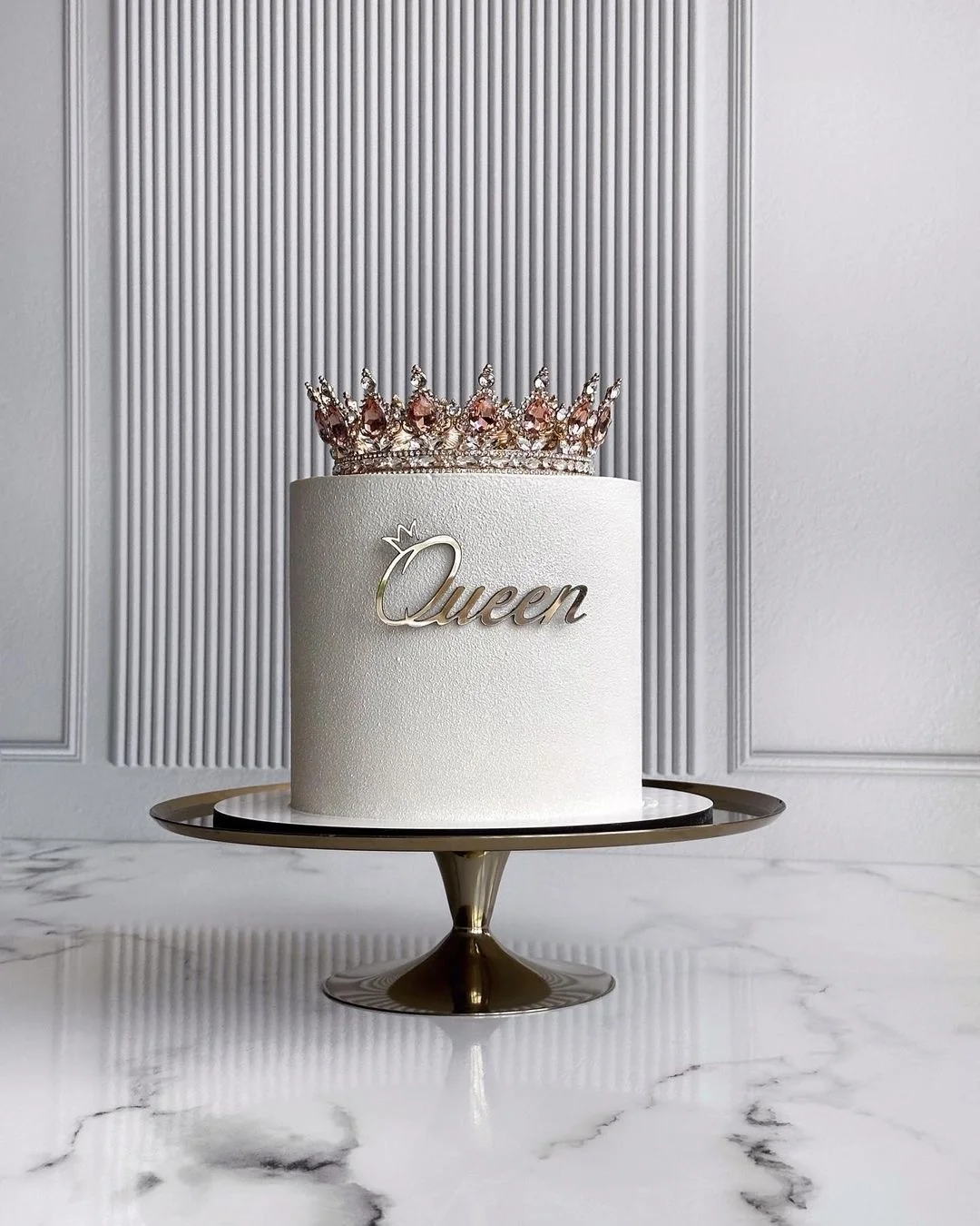 My Queen birthday queen acrylic mirror gold silver cake topper for mom mothers day birthday cake decoration