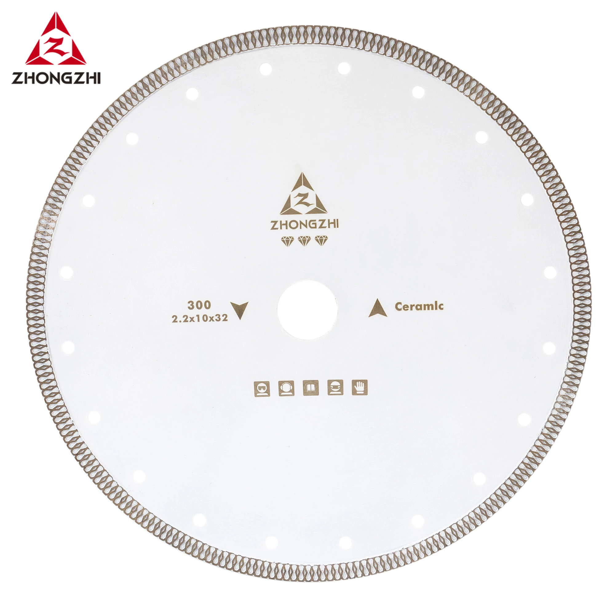 Zhongzhi Diamond Tool Ceramic Saw Blade with Squarma Type Segments in Sintered Technology