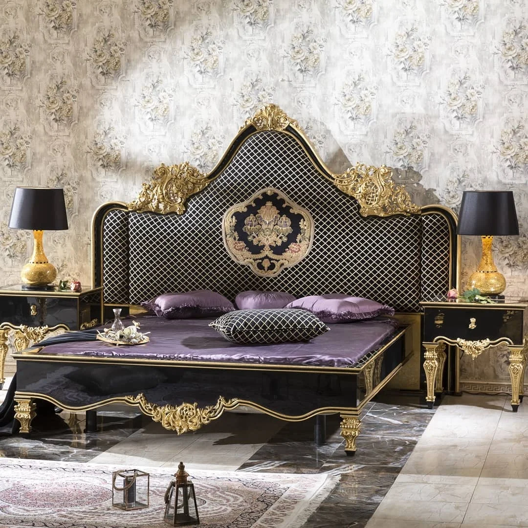 European Modern Style Bedroom Furniture Set Beautiful Luxury Wooden Bedroom Set