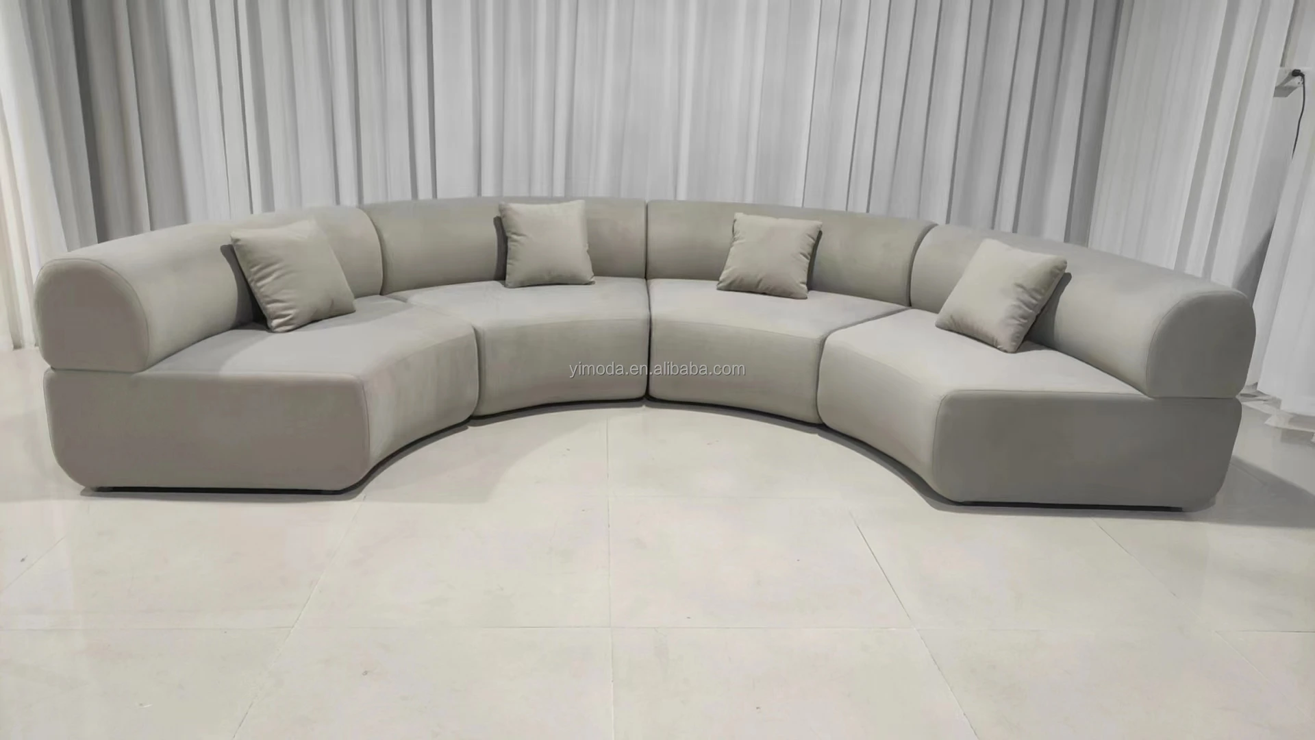 Modern Fashion Furniture Light luxury creative round modern villa living room round sectional large velvet round sofa