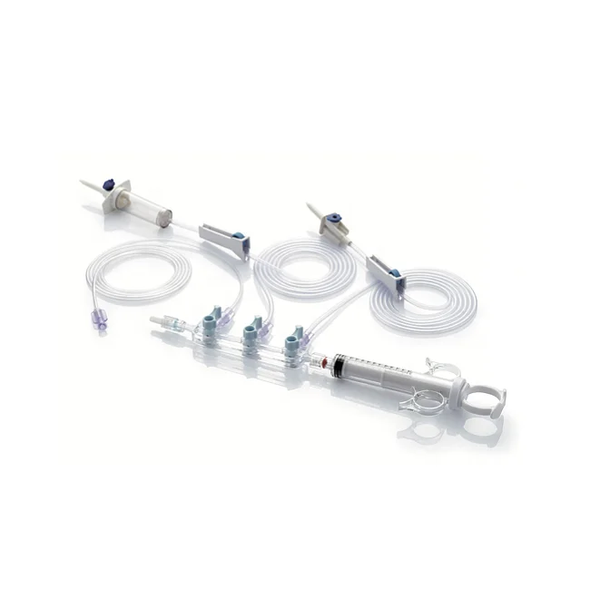 Medical manifold kits, custom angiography kit, angiographic set IV infusion ministration pack with extension tube and stopcock