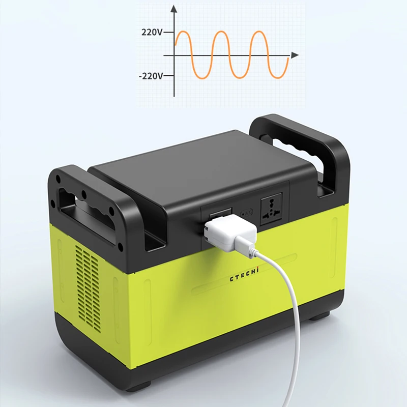 CTECHI 1500W Battery High Capacity Emergency Power Solar Generator Portable Power Station for CPAP Medical Emergency Home