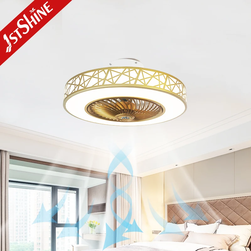  1stshine Schlafzimmer kleiner 3 банды Золотая отделка leiser Deckenventilator mit naturlichem