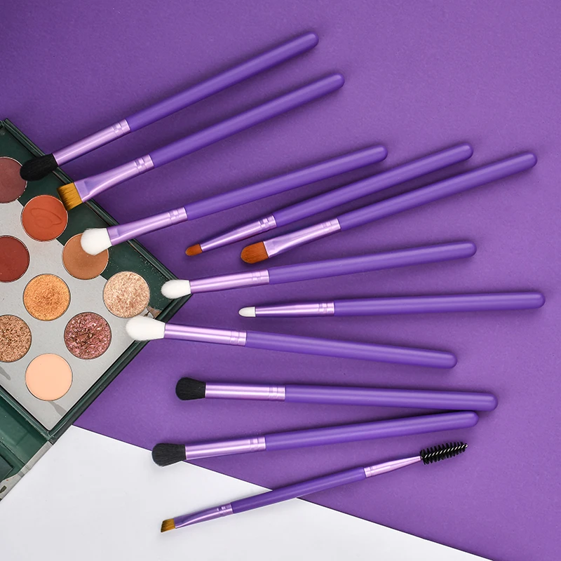 Luxury makeup Brushes 11Pcs Natural Bristles Smudge Brush Eyeshadow Blending Eyeliner Makeup brush Set