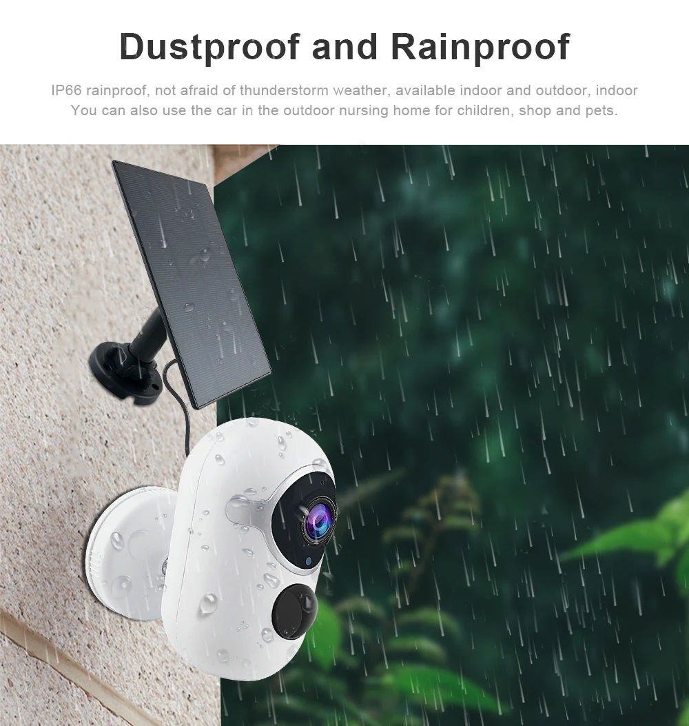 Qleung C06 Tuya Wireless NVR HD 1080P Video Night Vision WIFI Waterproof Bullet Solar Panel Charging CCTV Security Camera
