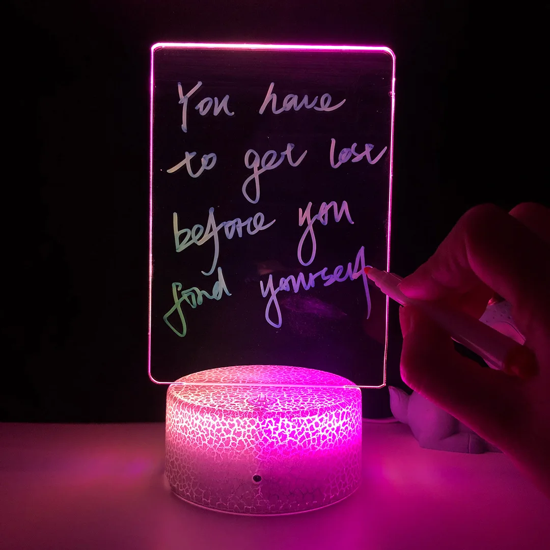 Factory price Hot Sale 3D Illusion Blank Acrylic Sheet Night Lights Oem Plate With Rgb Lamp Base touch remoter Diy Acrylic Lamp