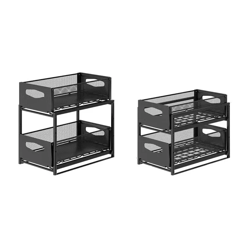 Kitchen sink shelving multilayer pull-out cabinet storage shelf Bathroom toilet countertop organizing storage rack
