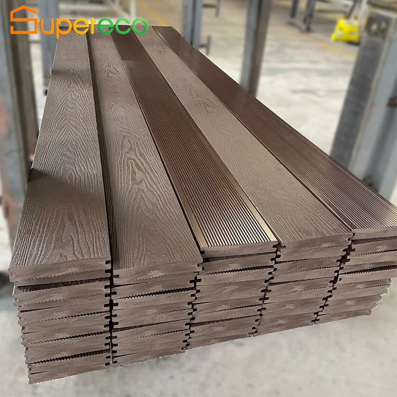 Supereco Exterior Outside Fireproof Wpc Decking Composite Wood Plastic Co-Extrusion Decking For Garden Patio