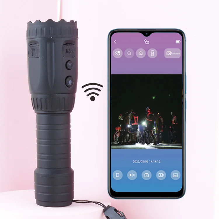 Night hand lights portable rechargeable Ip65 flashlights LED with camera outdoor pocket small led flashlight